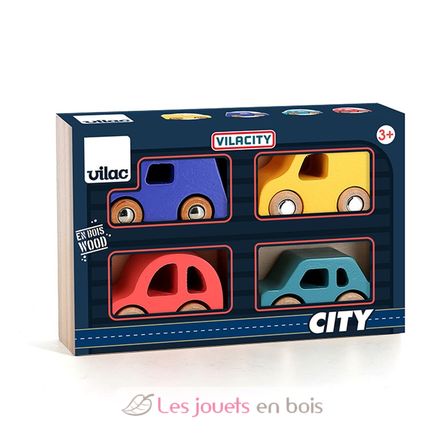 City 4-teiliges Holzautoset V2370 Vilac 3