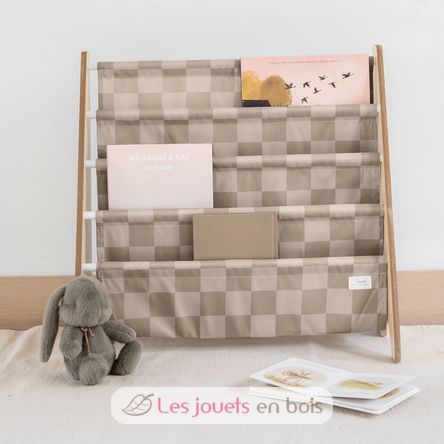 Bücherregal mit Beige kariertem Stoff EFK-107-016-020 3 Sprouts 2