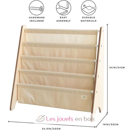 Bücherregal aus recycelter Stoff Beige EFK-107-016-019 3 Sprouts 4