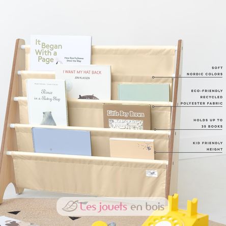 Bücherregal aus recycelter Stoff Beige EFK-107-016-019 3 Sprouts 5