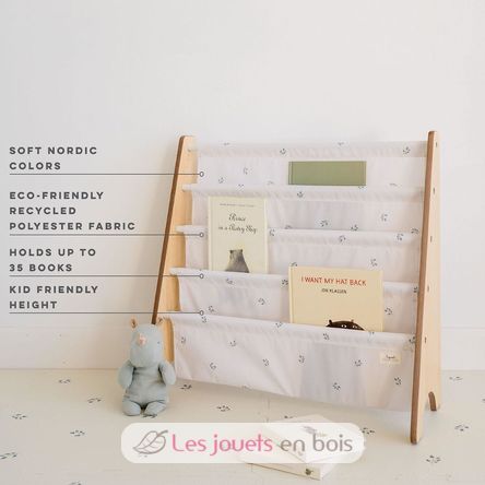 Bücherregal aus recycelter Stoff Blaubeere Elfenbein EFK-107-016-014 3 Sprouts 5