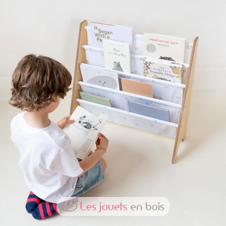 Bücherregal aus recycelter Stoff Blaubeere Elfenbein EFK-107-016-014 3 Sprouts 4