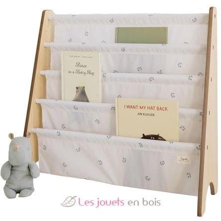 Bücherregal aus recycelter Stoff Blaubeere Elfenbein EFK-107-016-014 3 Sprouts 2