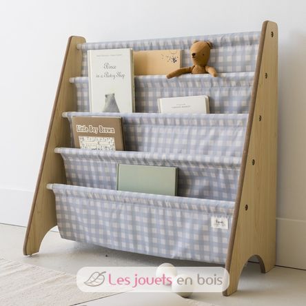 Bücherregal mit blaufarbenem Vichy-Stoff EFK-107-016-018 3 Sprouts 3