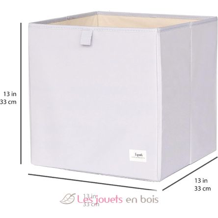 Aufbewahrungsbox aus recycelter Stoff hellgrau EFK107-002-027 3 Sprouts 2