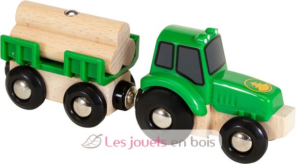 Traktor mit Holz-Anhänger BR33799 Brio 1
