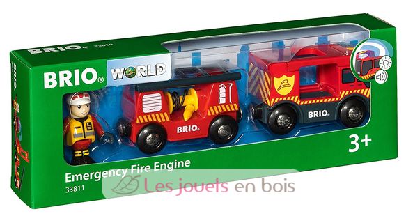 Feuerwehr-Leiterfahrzeug mit Licht & Sound BR33811 Brio 2