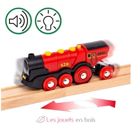 Landhaus-Eisenbahnset mit roter Lokomotive BR36029 Brio 4