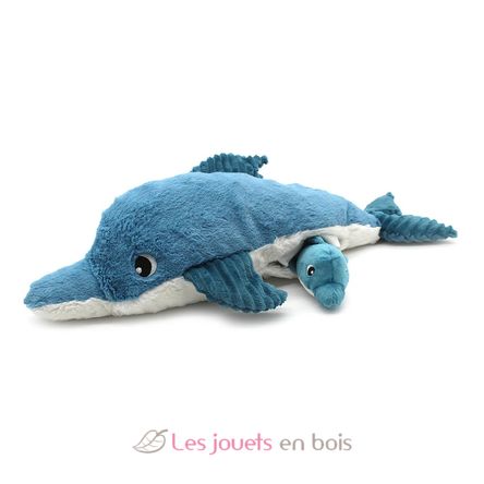 Plüschdelphin-Mutter und ihr Baby blau DE74901 Les Déglingos 3