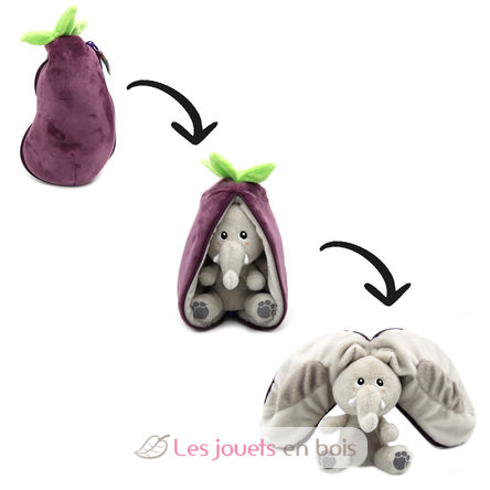 Flipetz Plüschtier Elefant Aubergine DE-80103 Les Déglingos 2