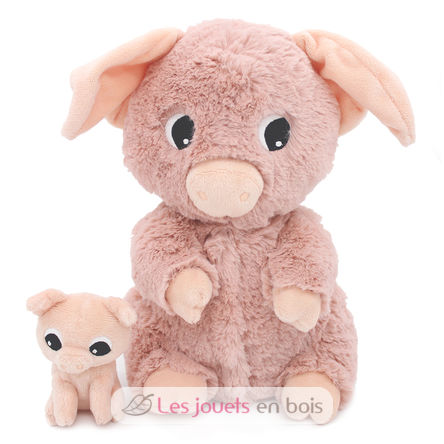 Plüschschwein mutter und ihr Baby rosa DE76020 Les Déglingos 1