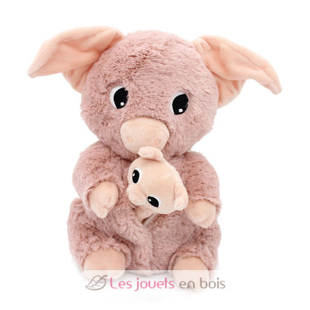 Plüschschwein mutter und ihr Baby rosa DE76020 Les Déglingos 2
