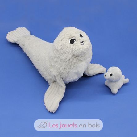 Plüschseelöwemutter und ihr Baby grau DE76100 Les Déglingos 4