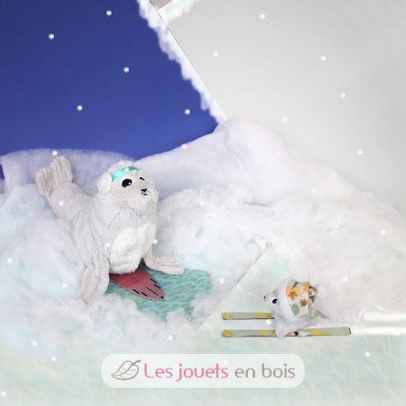 Plüschseelöwemutter und ihr Baby grau DE76100 Les Déglingos 8