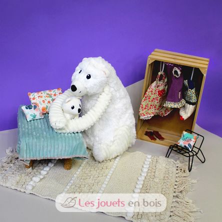 Plüscheisbärmutter und ihr Baby weiß DE76110 Les Déglingos 7