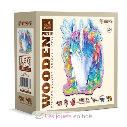 Holzpuzzle Stilvolles Einhorn 150 Teile WC-HE-0177-M Wooden City 2