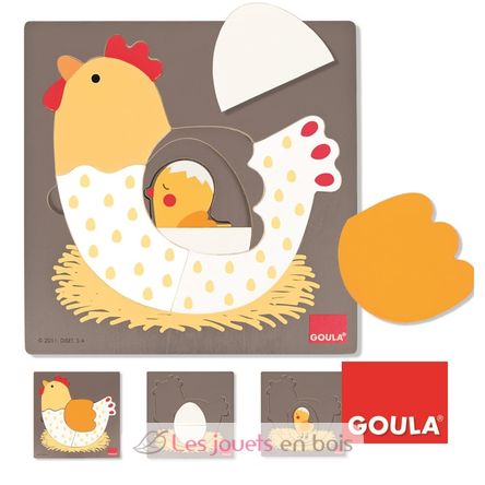 Puzzle Huhn, Ei, Küken GO53027-4036 Goula 1