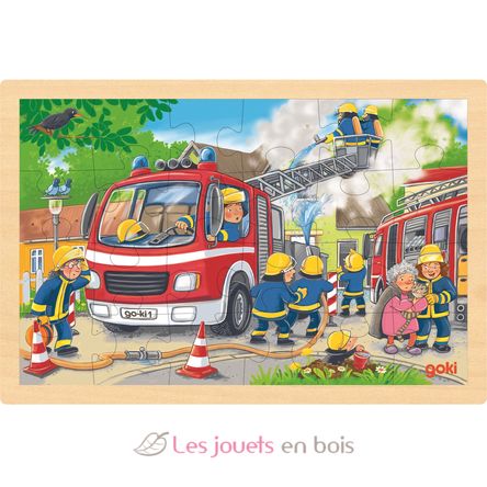 Einlegepuzzle Feuerwehreinsatz 24 Teile GK57318 Goki 1
