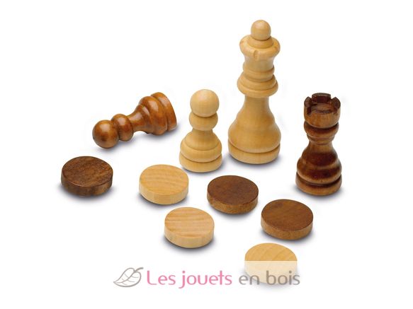Schach, Dame und Backgammon CA648 Cayro 5