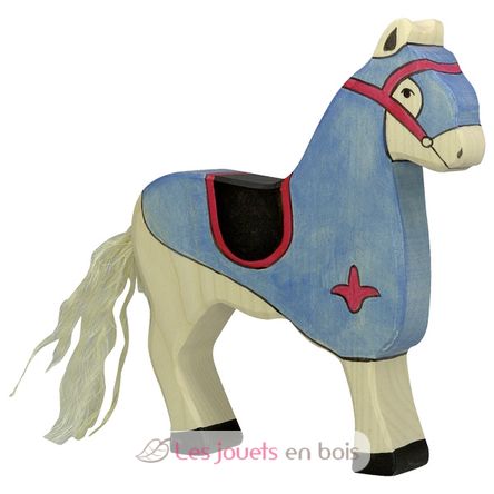 Blaue Ritter-Pferdefigur HZ-80249 Holztiger 1