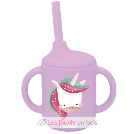 Silikon-Becher mit Trinkhalm Sparkly das Einhorn SJ-SI0801 Sassi Junior 1