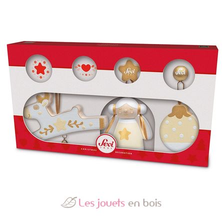 Weihnachtsdekoration-Set Weiß (3 Stück) SE83099 Sevi 1