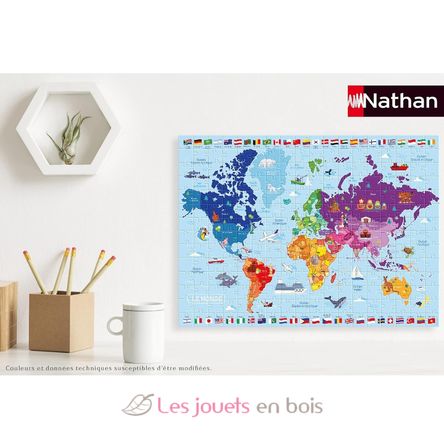Puzzle Weltkarte 250 Teile NA868834 Nathan 3