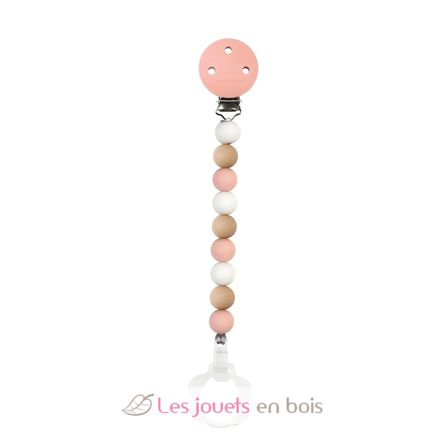 Schnullerkette Silikon rosa weiß NA877619 Nattou 1