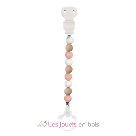 Schnullerkette Silikon rosa weiß NA877619 Nattou 2