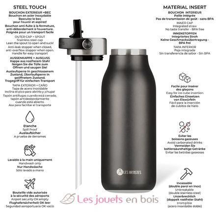 Isolierflasche 2.0 Schwarz 1L A-2376 Les Artistes Paris 2