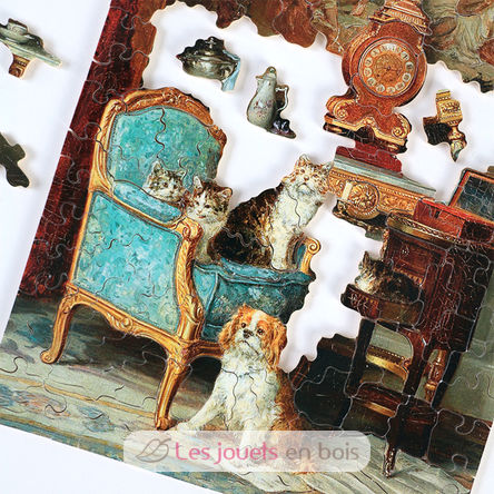 Familie aus Katzen und einem Hund von Lambert A1103-150 Puzzle Michele Wilson 3