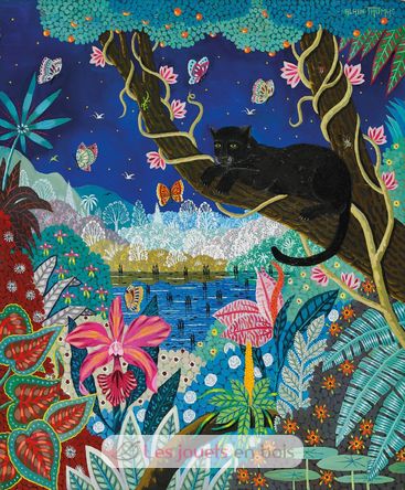 Schwarzer Panther bei Nacht von Alain Thomas A1106-350 Puzzle Michele Wilson 2