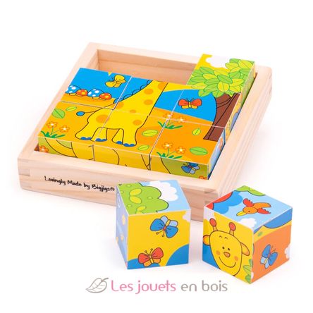 Würfel-Puzzle Safari BJ512 Bigjigs Toys 1