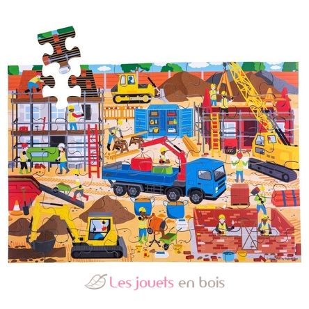 Holz-Bodenpuzzle Baustelle BJ914 Bigjigs Toys 1