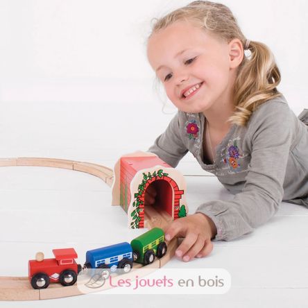 Tunnel rot für Holzeisenbahn BJT135 Bigjigs Toys 6