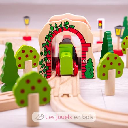 Tunnel rot für Holzeisenbahn BJT135 Bigjigs Toys 10