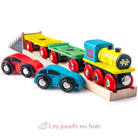 Zug für den Autotransport BJT199 Bigjigs Toys 1