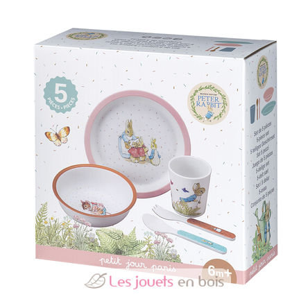 5 teiliges Geschirrset Kaninchen rosa PJ-BP701RP Petit Jour 2