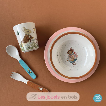 5 teiliges Geschirrset Kaninchen rosa PJ-BP701RP Petit Jour 3