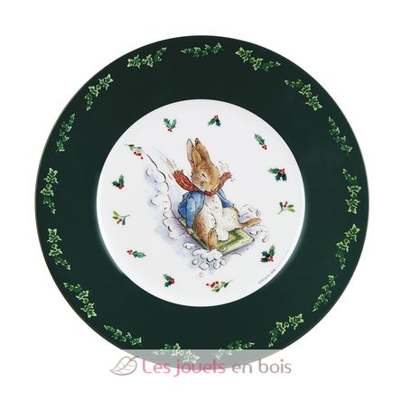 Teller Peter Hase Weihnachten grün 20 cm PJ-BP926N Petit Jour 1