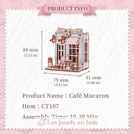 Mini Book Nook Café Macaron CT107 Cartartem 7