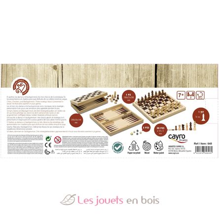 Schach, Dame und Backgammon CA648 Cayro 7