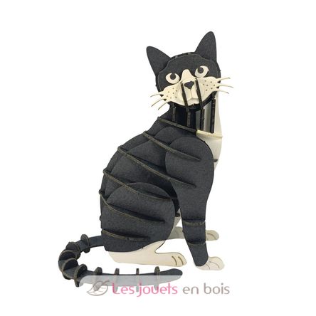 3D Papiermodell - Schwarz-weiße Katze FRI-11759 Fridolin 1