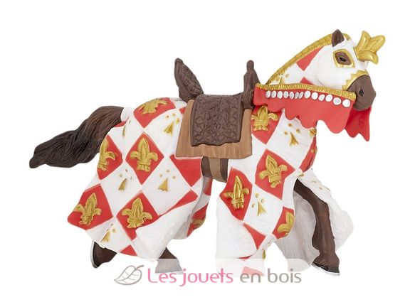 Pferd des weißen Ritters Fleur de Lys Figur PA39789 Papo 1