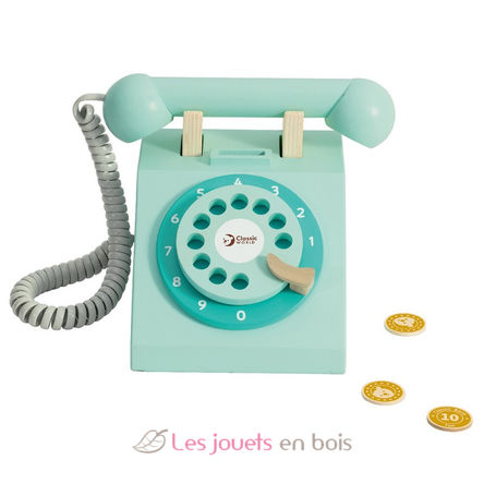 Vintage Telefon aus Holz CL50551 Classic World 1