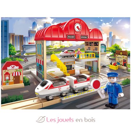 Tragbares Bahnhof-Set HA-E3877 Hape Toys 7