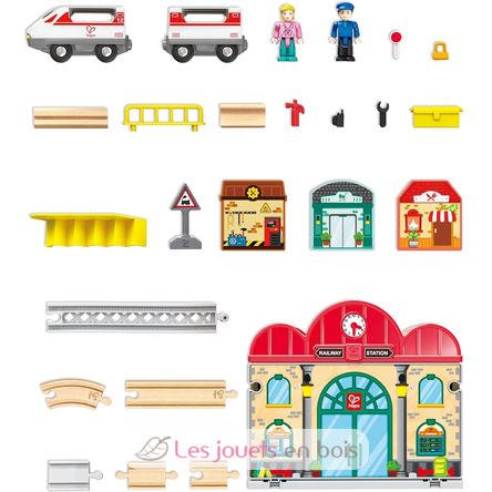 Tragbares Bahnhof-Set HA-E3877 Hape Toys 3