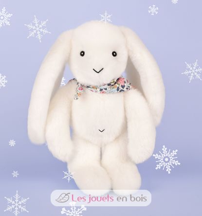 Weißer Fleurette-Kaninchen-Plüsch 25 cm DC4296 Doudou et Compagnie 5