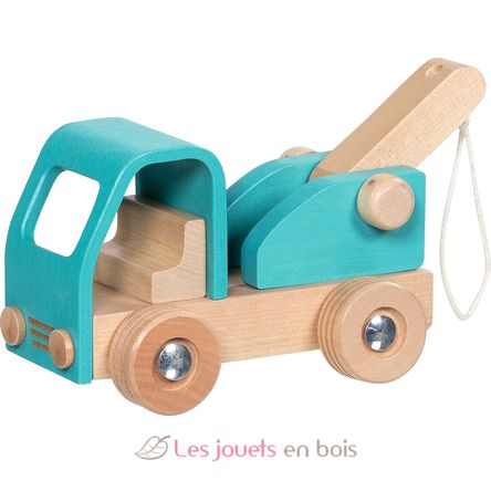 Abschleppwagen aus Holz blau GK55837 Goki 1