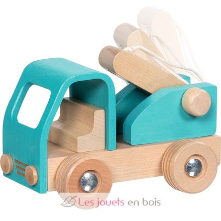 Abschleppwagen aus Holz blau GK55837 Goki 2